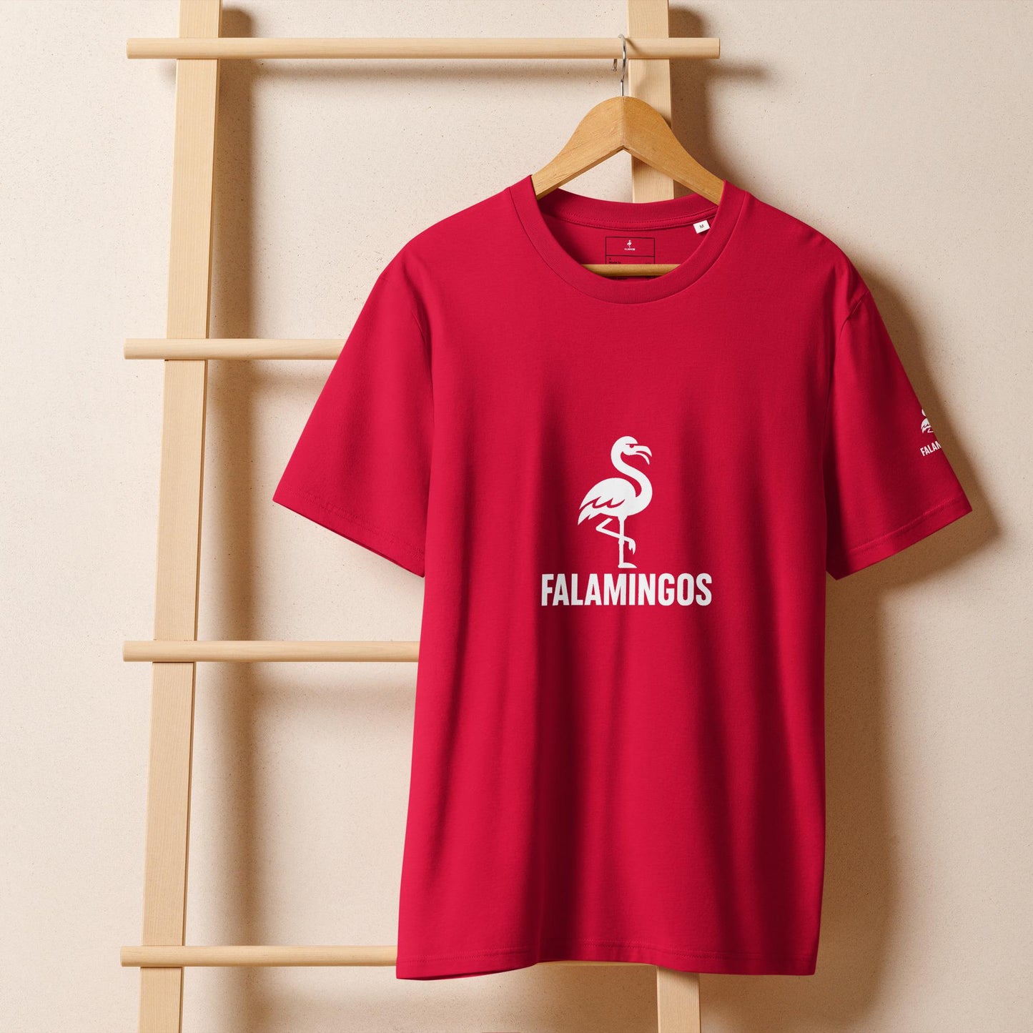 Falamingos flagship design - Unisex organic ribbed neck t-shirt