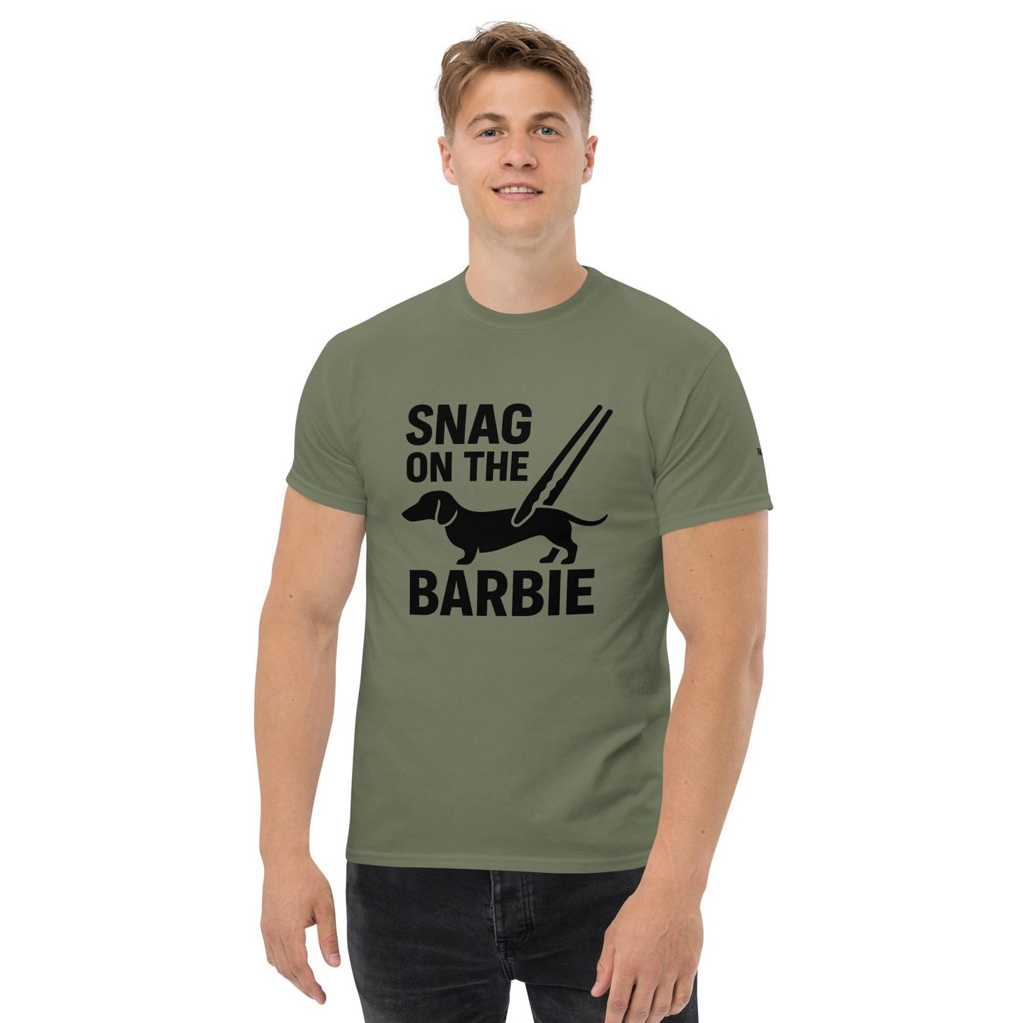 Snag on the BBQ - Australian Humour, Aussie Saying, Australian Expat T-shirt, Slang