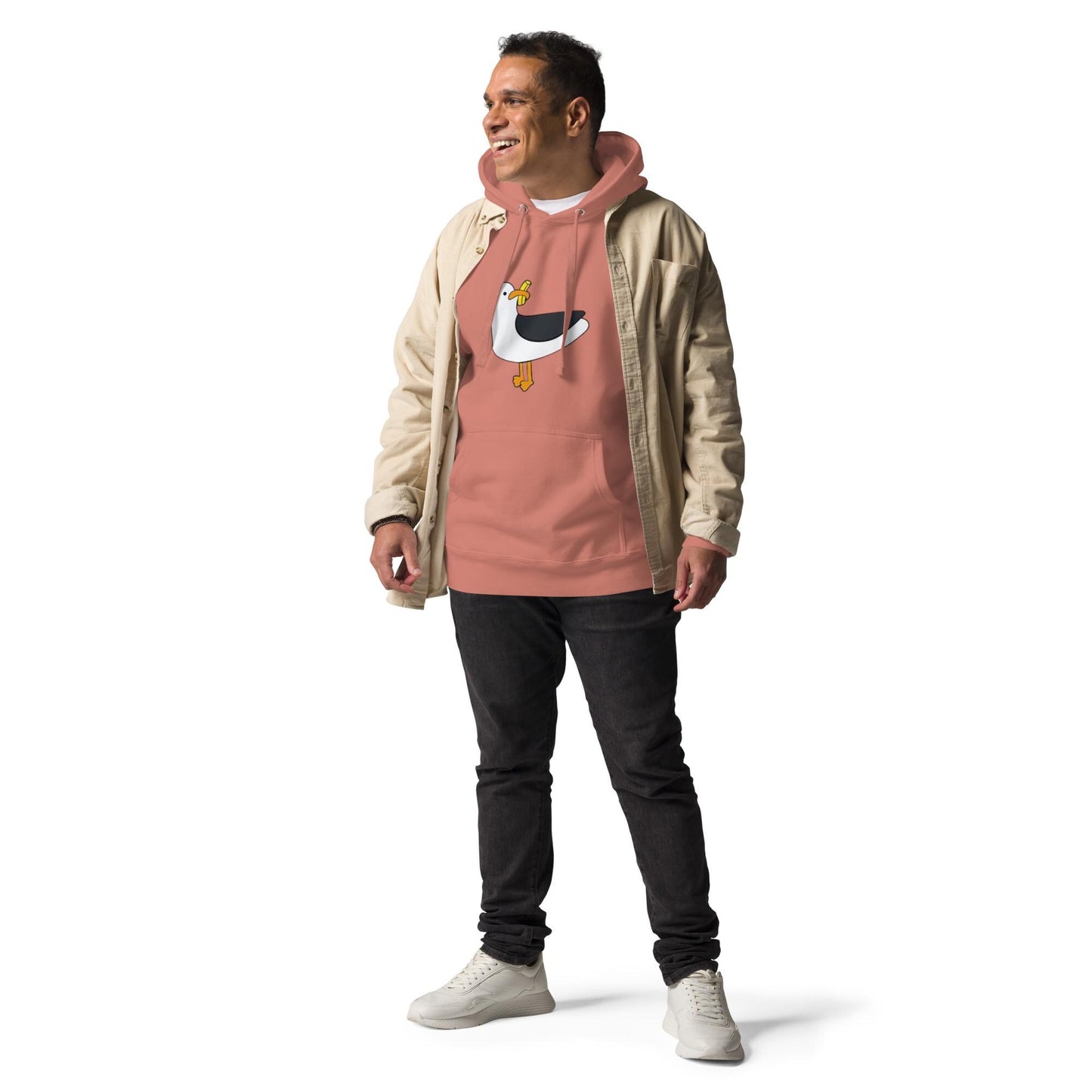 Aussie Seagull with a Chip - heavy quality hoodie