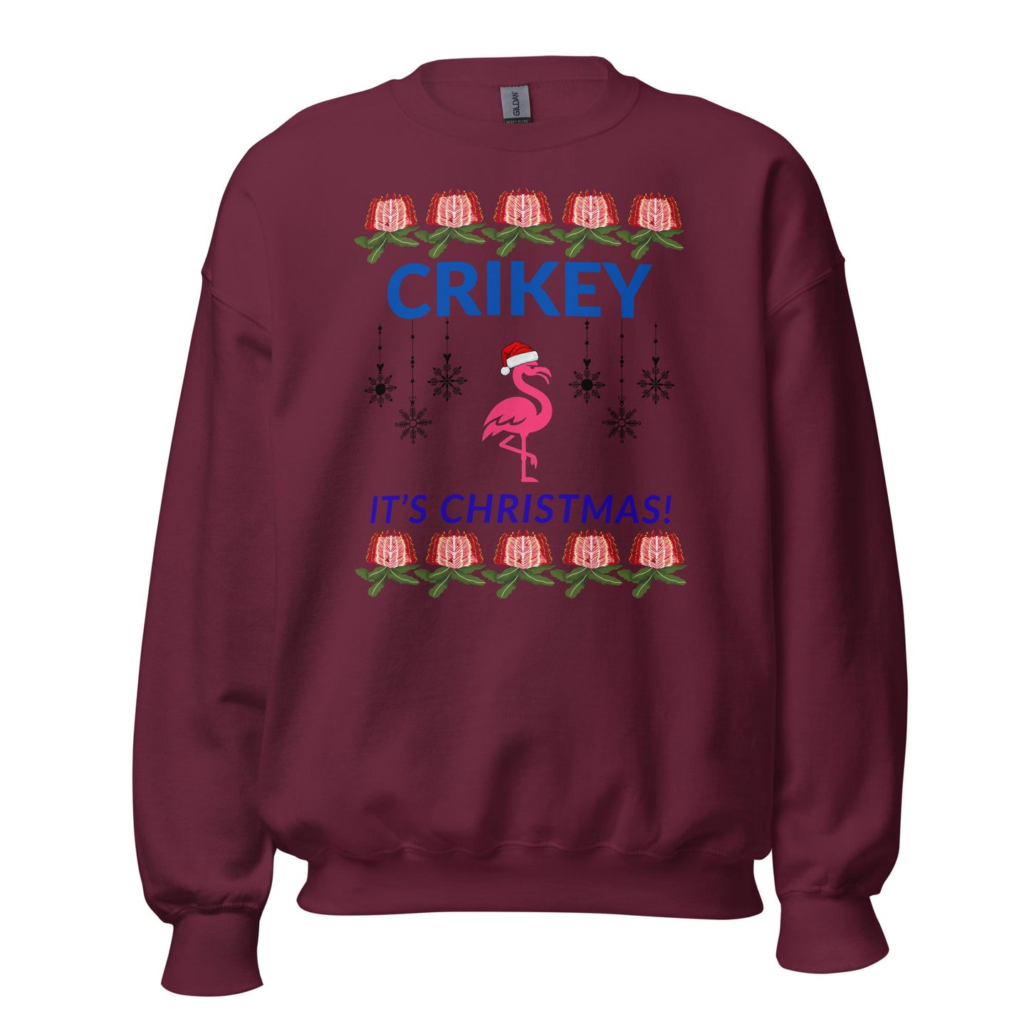Australian Ugly Christmas Sweater – CRIKEY, Cozy Jumper for Friends from Down Under