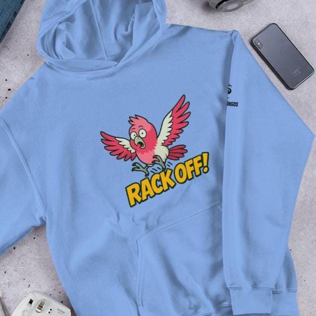 Rack Off! - Aussie Slang Unisex Hoodie, Fun Australian Sayings, Expat Gift