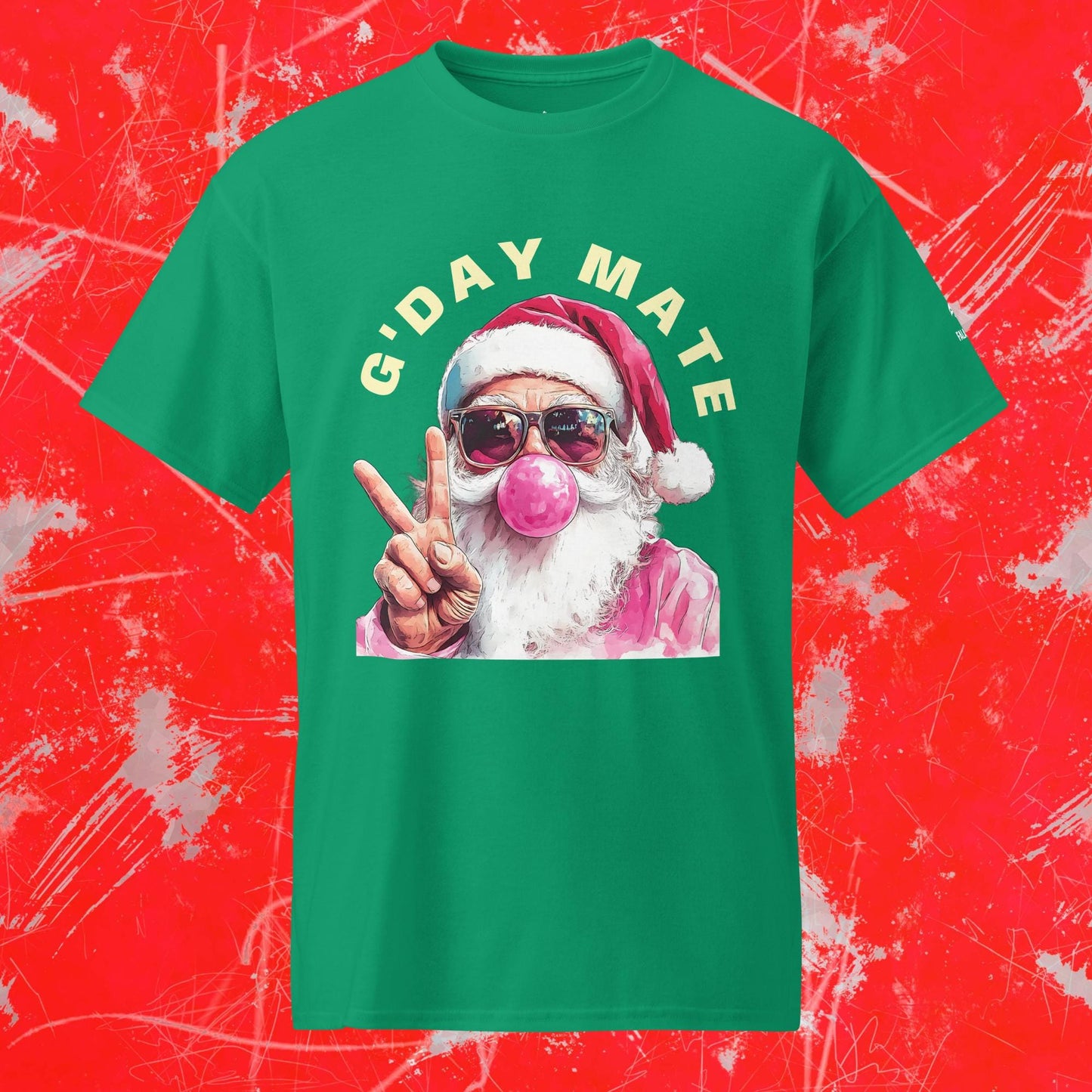 Aussie Santa Bubblegum Tshirt – Aussie Christmas Vibes