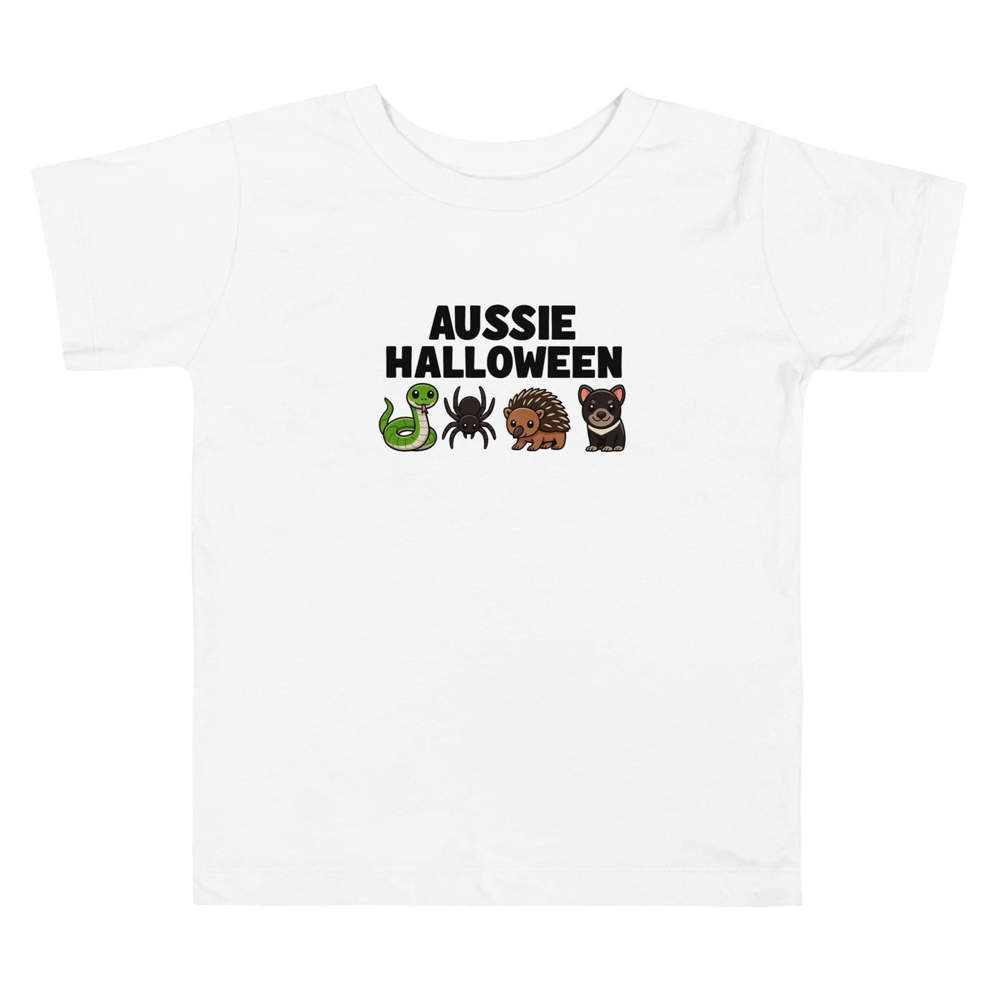 Toddler Aussie Halloween - Little Kids Short Sleeve Tee, Scary Halloween in the Cutest Way Possible