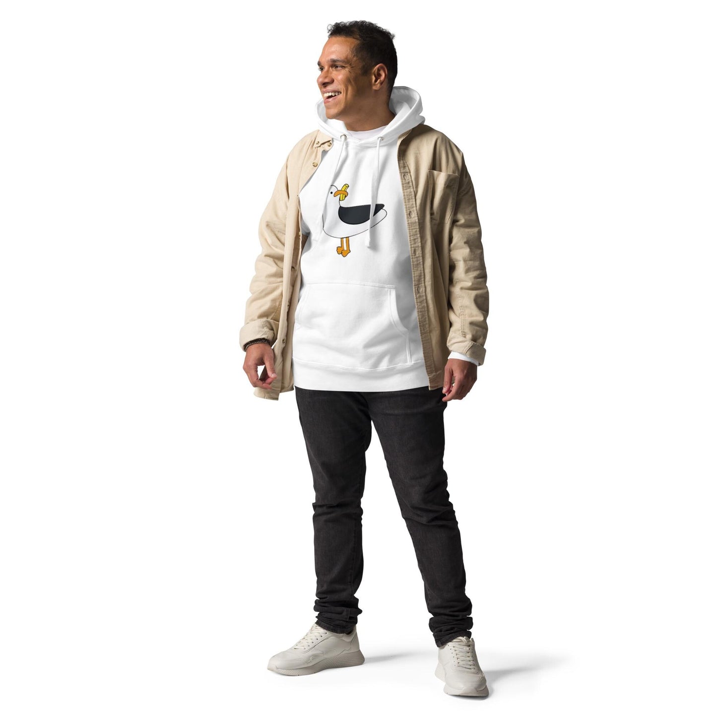 Aussie Seagull with a Chip - heavy quality hoodie