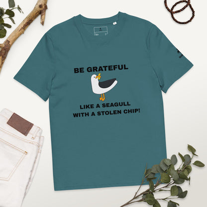 Be Grateful Seagull Thanksgiving Tee: Aussie Humor Gift