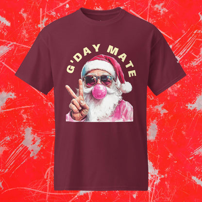 Aussie Santa Bubblegum Tshirt – Aussie Christmas Vibes