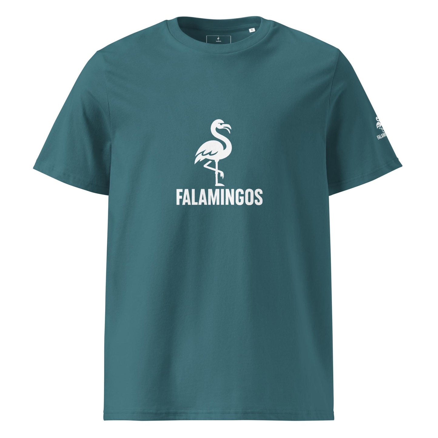 Falamingos flagship design - Unisex organic ribbed neck t-shirt