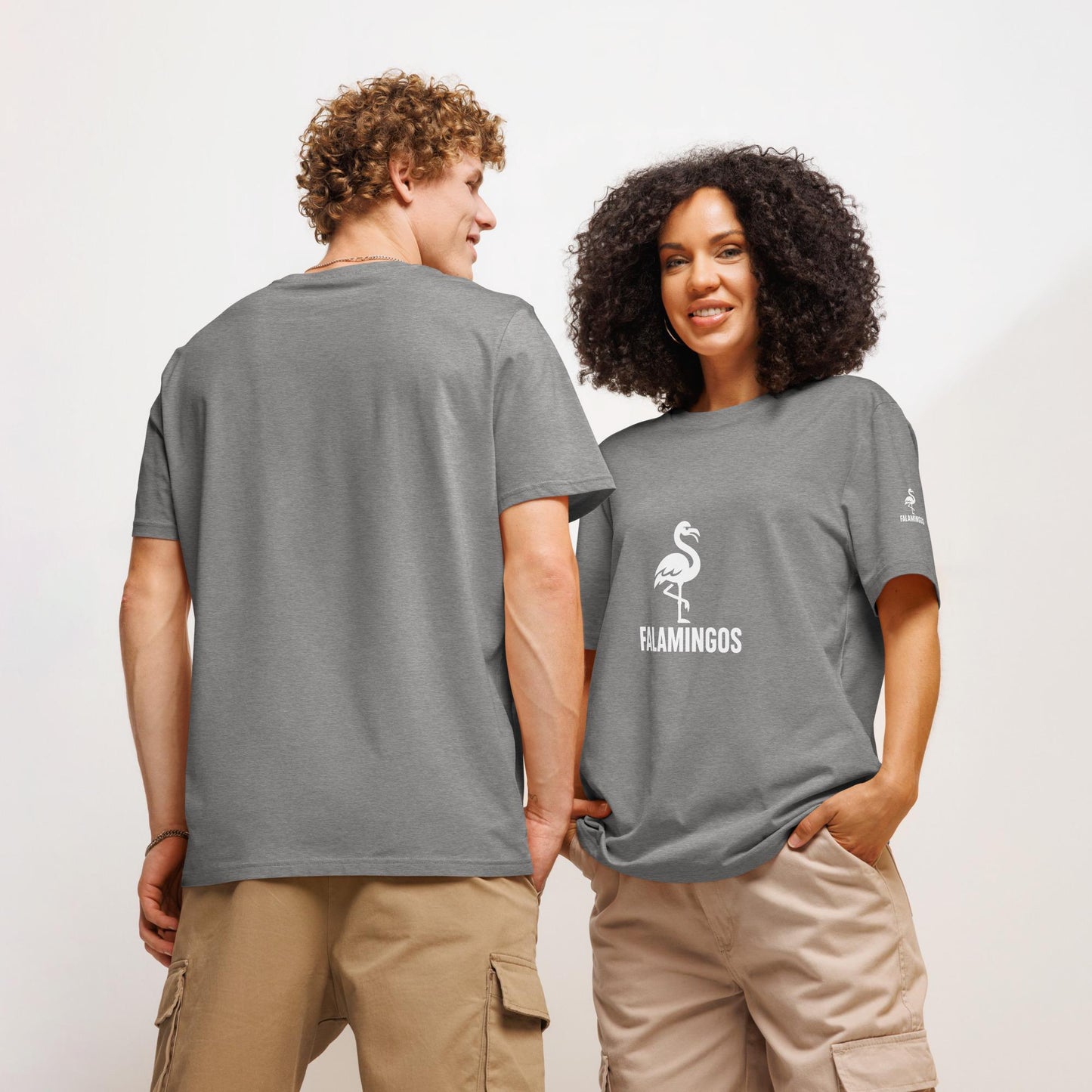 Falamingos flagship design - Unisex organic ribbed neck t-shirt