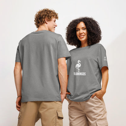 Falamingos flagship design - Unisex organic ribbed neck t-shirt