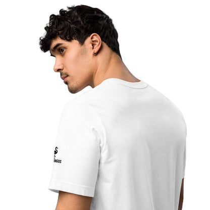 Falamingos Unisex Tee: Recycled Polyester Blend, Minimalist Streetwear