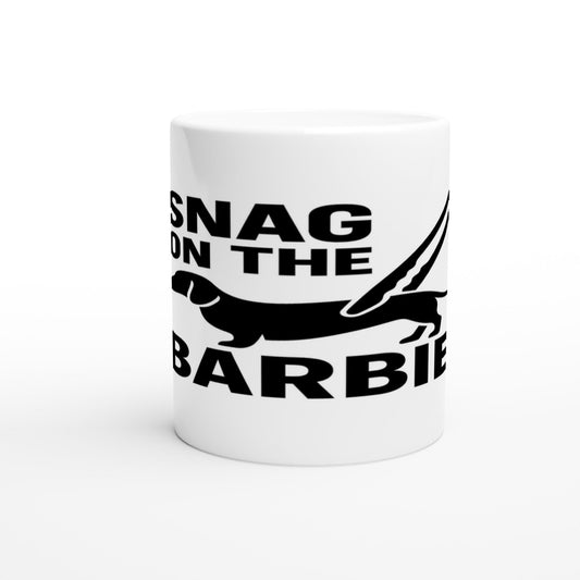 Snag on the Barbie! Gift Mug, Aussie Slang, Dachshund Fun, Xpat Gift.