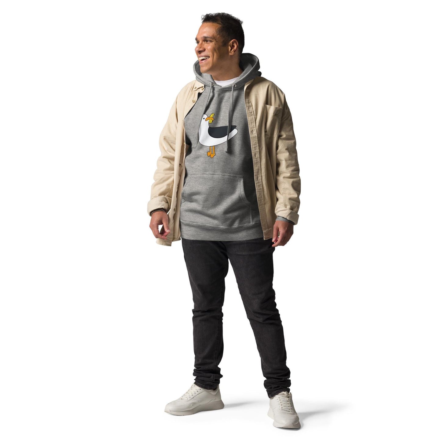 Aussie Seagull with a Chip - heavy quality hoodie