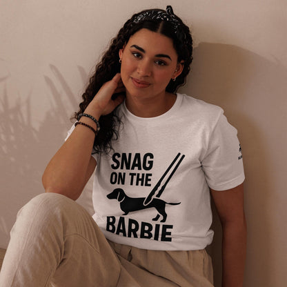 Snag on the Barbie - Aussie Slang Tee, Australian Xpat T-shirt, Australian BBQ Shirt