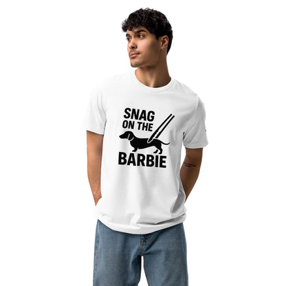 Snag on the Barbie - Aussie Slang Tee, Australian Xpat T-shirt, Australian BBQ Shirt