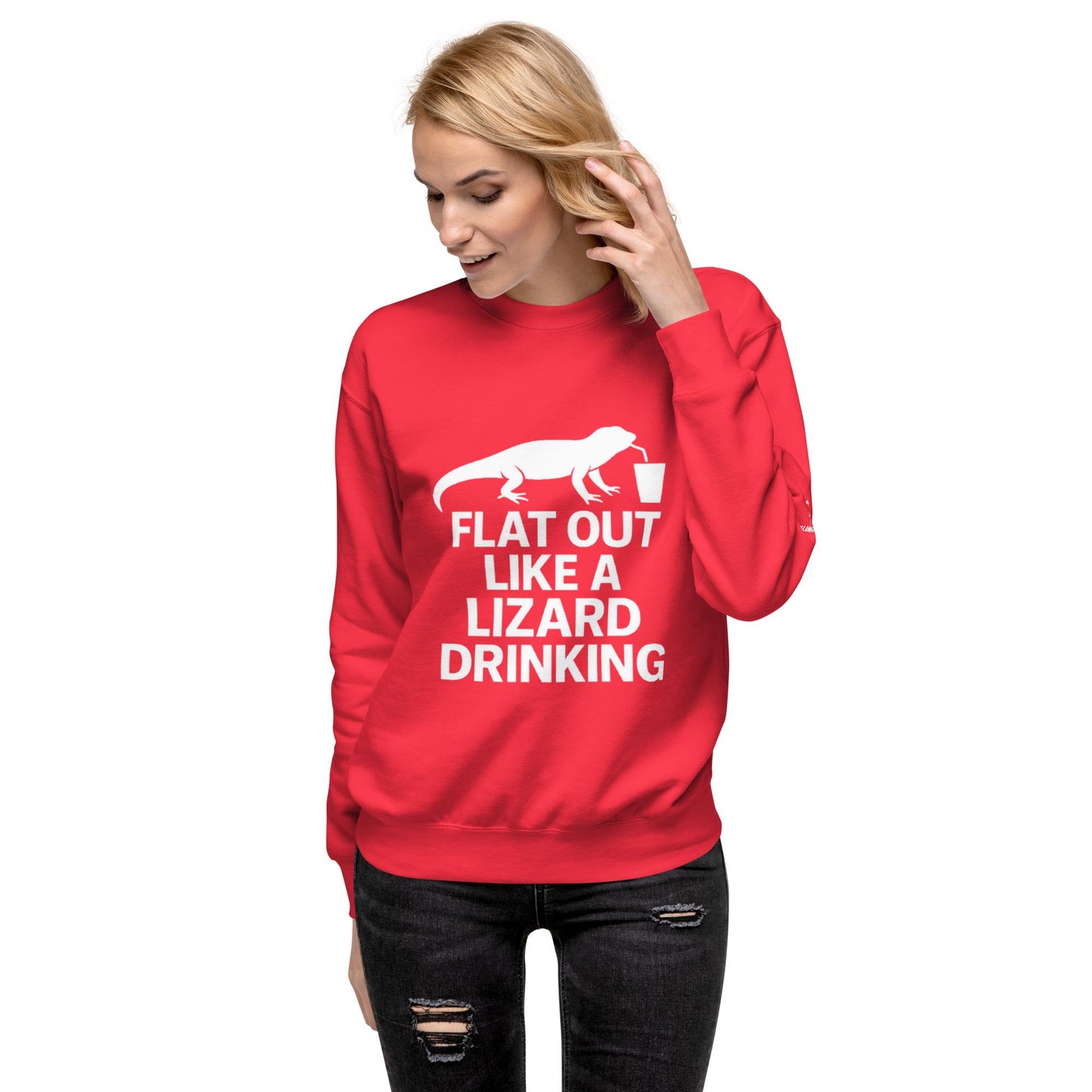 Flat Out Like a Lizard Drinking - Aussie Slang Sweatshirt, Windcheater, Australian Humour, Expat Gift