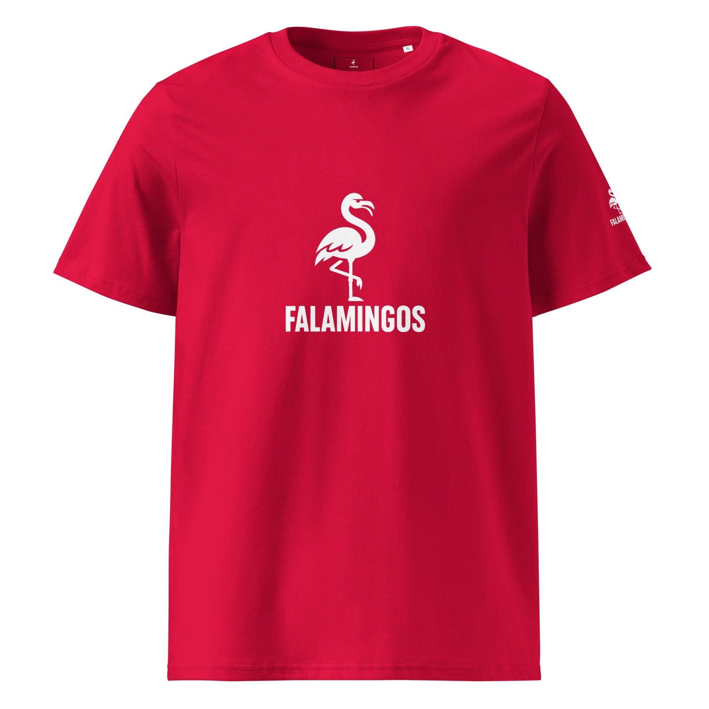 Falamingos flagship design - Unisex organic ribbed neck t-shirt