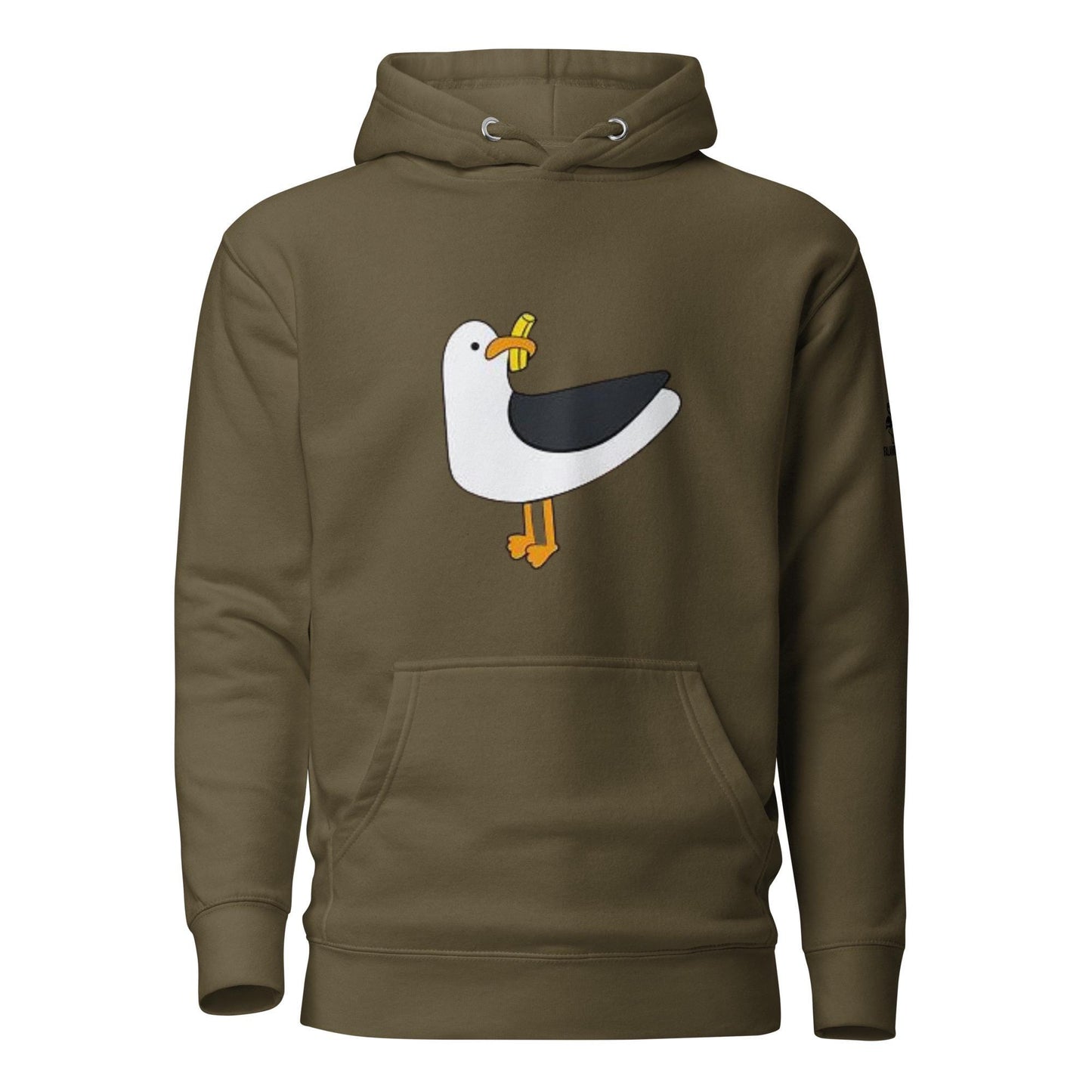 Aussie Seagull with a Chip - heavy quality hoodie