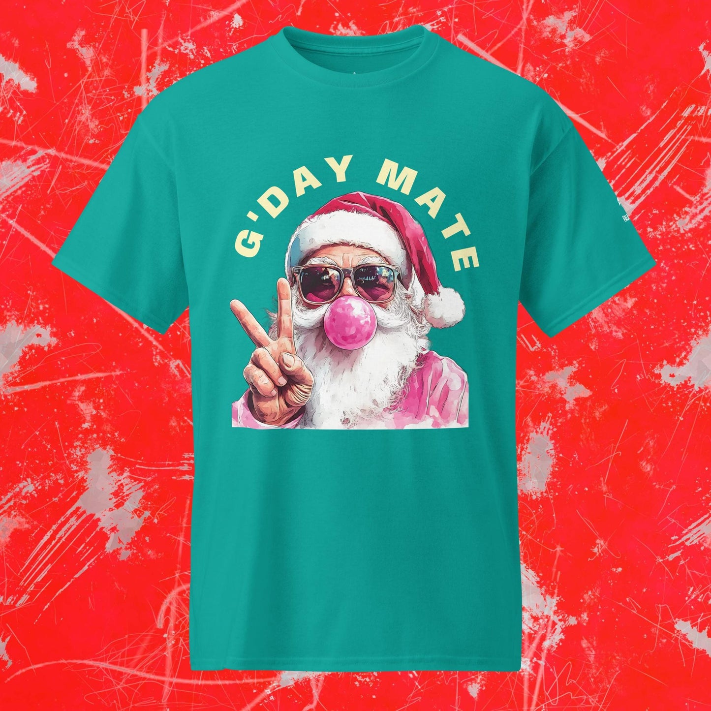 Aussie Santa Bubblegum Tshirt – Aussie Christmas Vibes