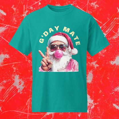 Aussie Santa Bubblegum Tshirt – Aussie Christmas Vibes