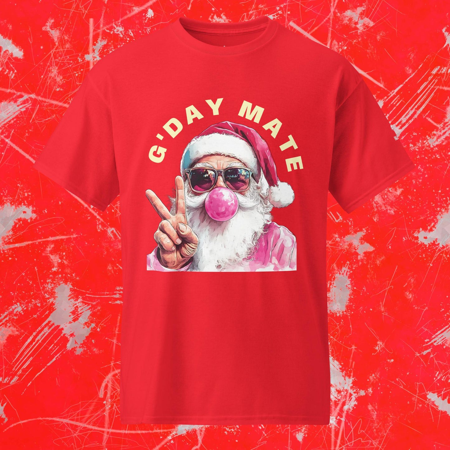 Aussie Santa Bubblegum Tshirt – Aussie Christmas Vibes