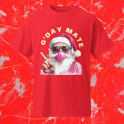 Aussie Santa Bubblegum Tshirt – Aussie Christmas Vibes