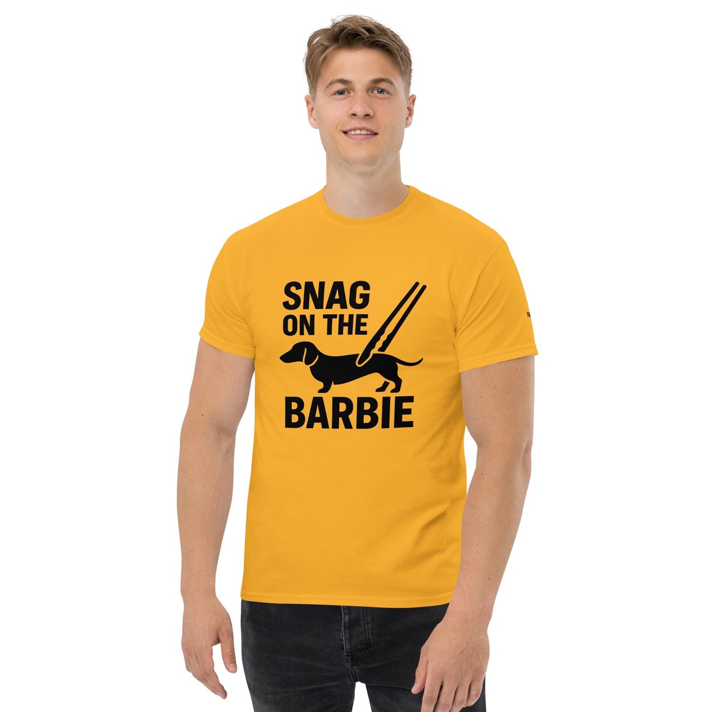 Snag on the BBQ - Australian Humour, Aussie Saying, Australian Expat T-shirt, Slang