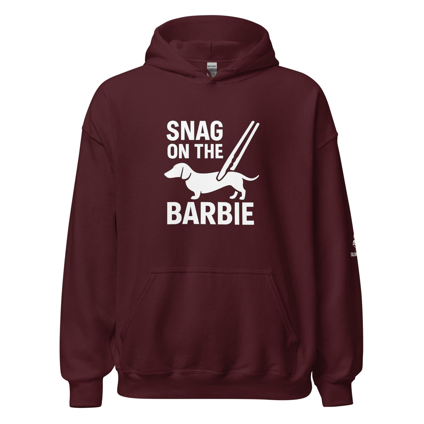 Australian Slang 'Snag on the Grill' Unisex Hoodie: Aussie BBQ